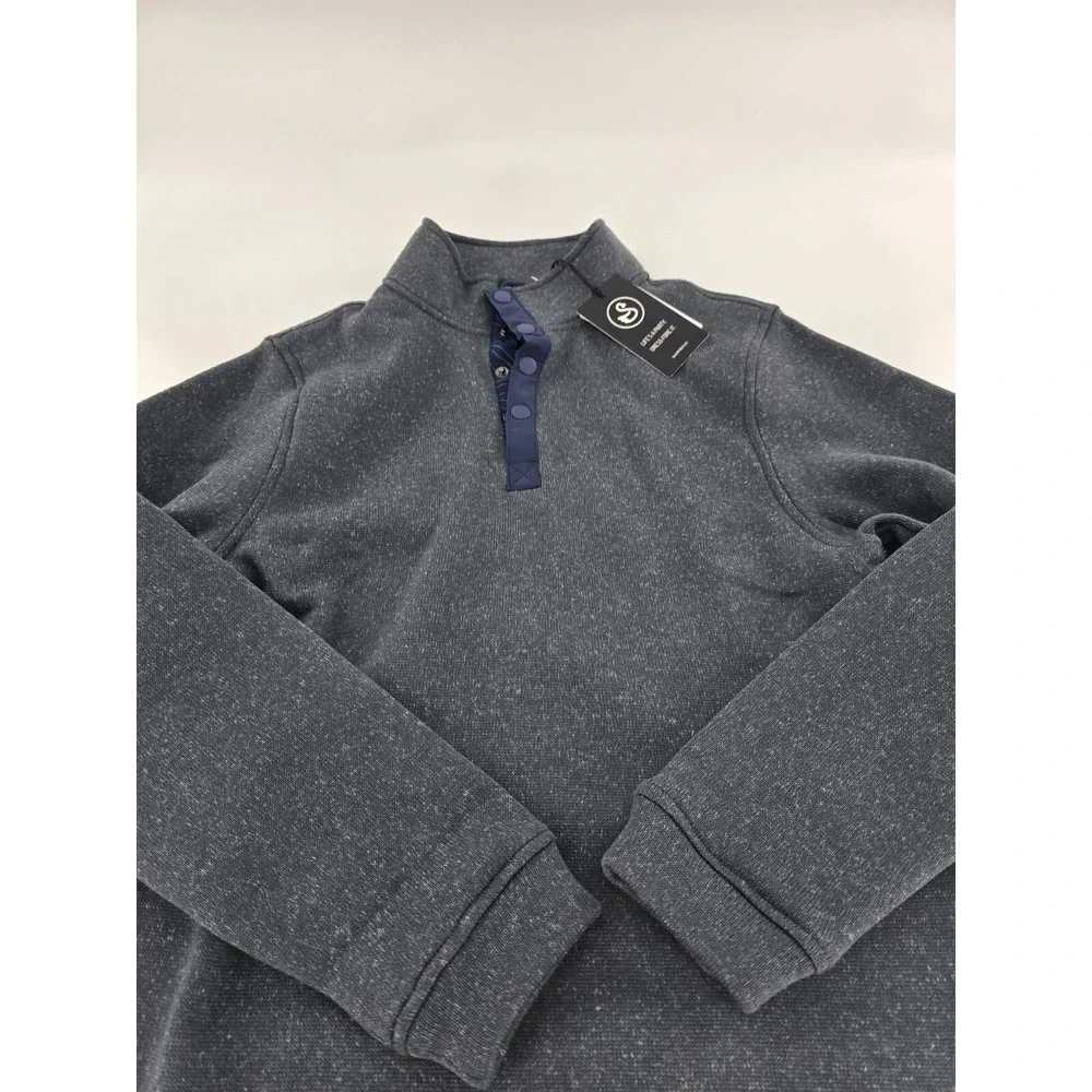 Swannies‎ Golf Wolff Fleece Pullover 1/4 Snap Charcoal Navy Men's Size Medium M